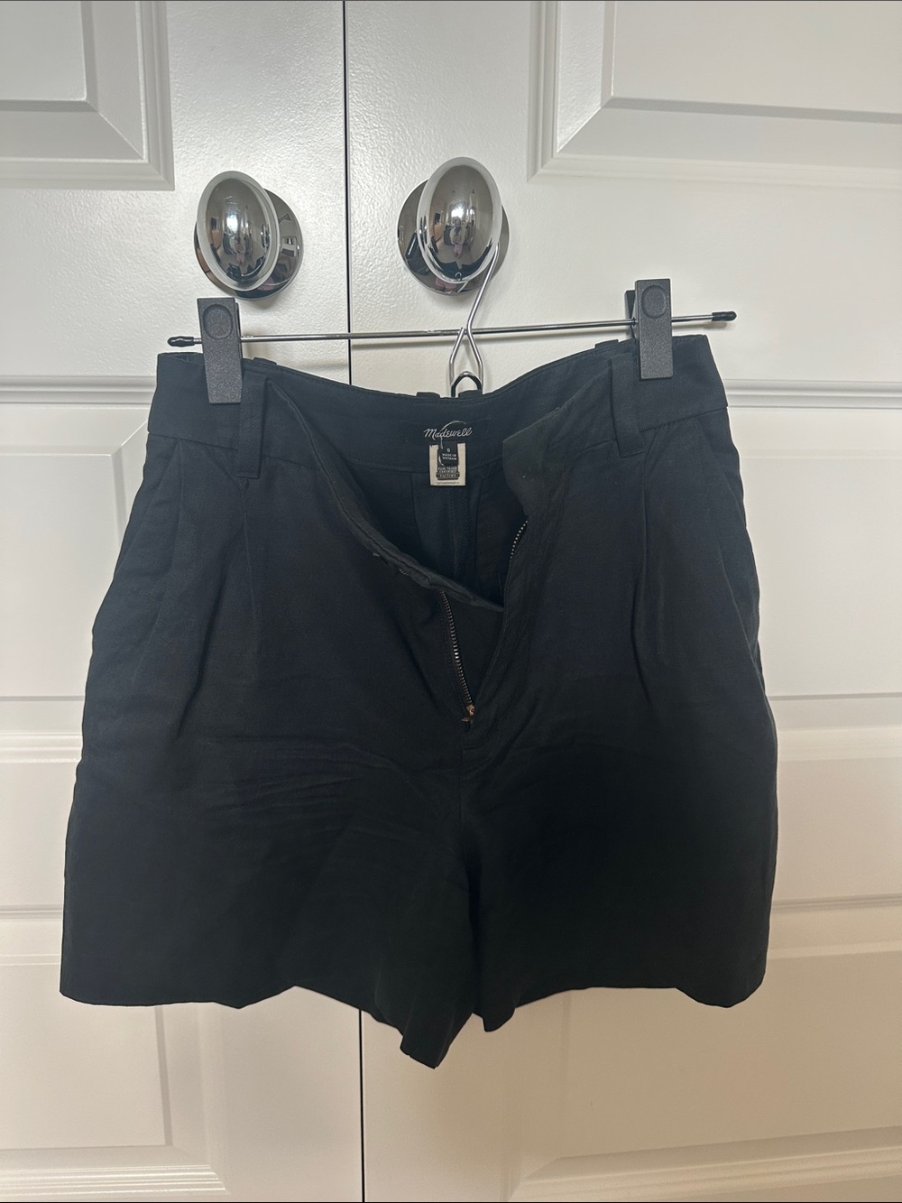 Madewell Black Tailored High-Rise Shorts